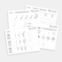 Free Line Art Worksheets for Drawing Leaves, Florals & Butterflies