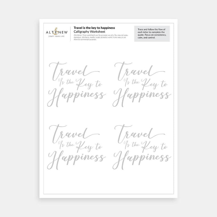 Travel-Inspired Printable Calligraphy Worksheets – Brush Lettering for Beginners!