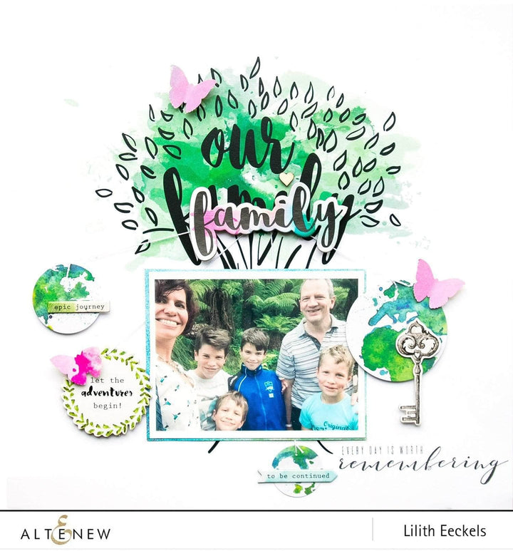 Altenew Embellishments Our Family 8.5 X 11 Chipboard Stickers