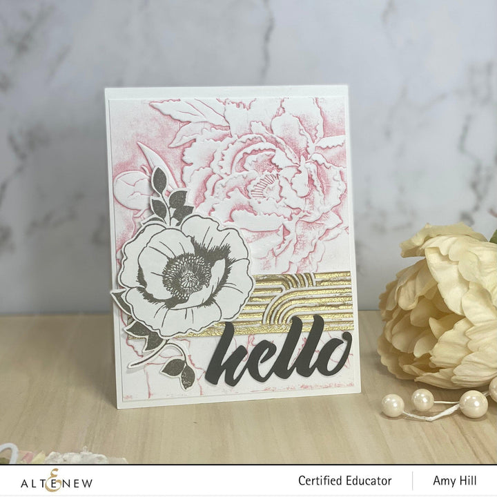 Part A-Glitz Art Craft Co.,LTD Embossing Folder Frilly Peonies 3D Embossing Folder