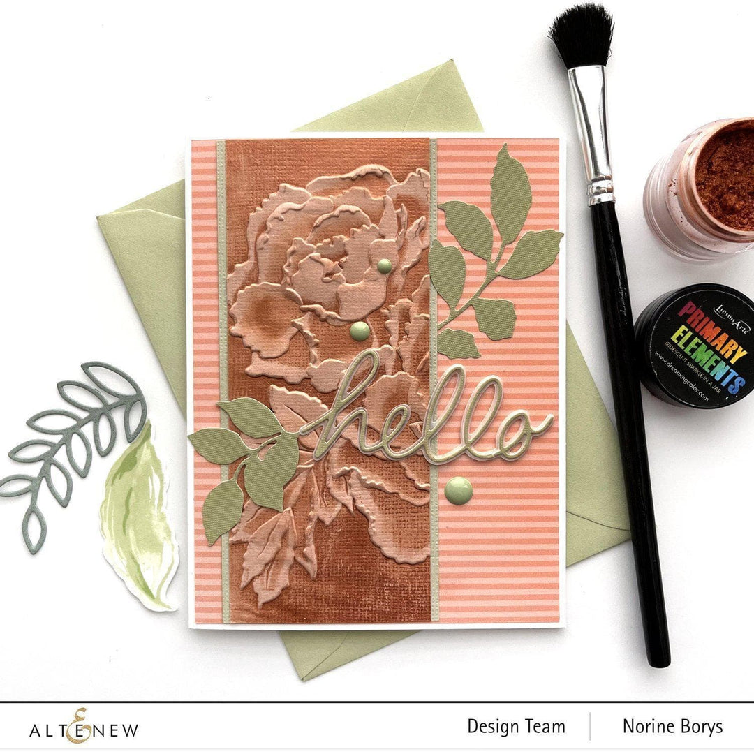 Part A-Glitz Art Craft Co.,LTD Embossing Folder Frilly Peonies 3D Embossing Folder