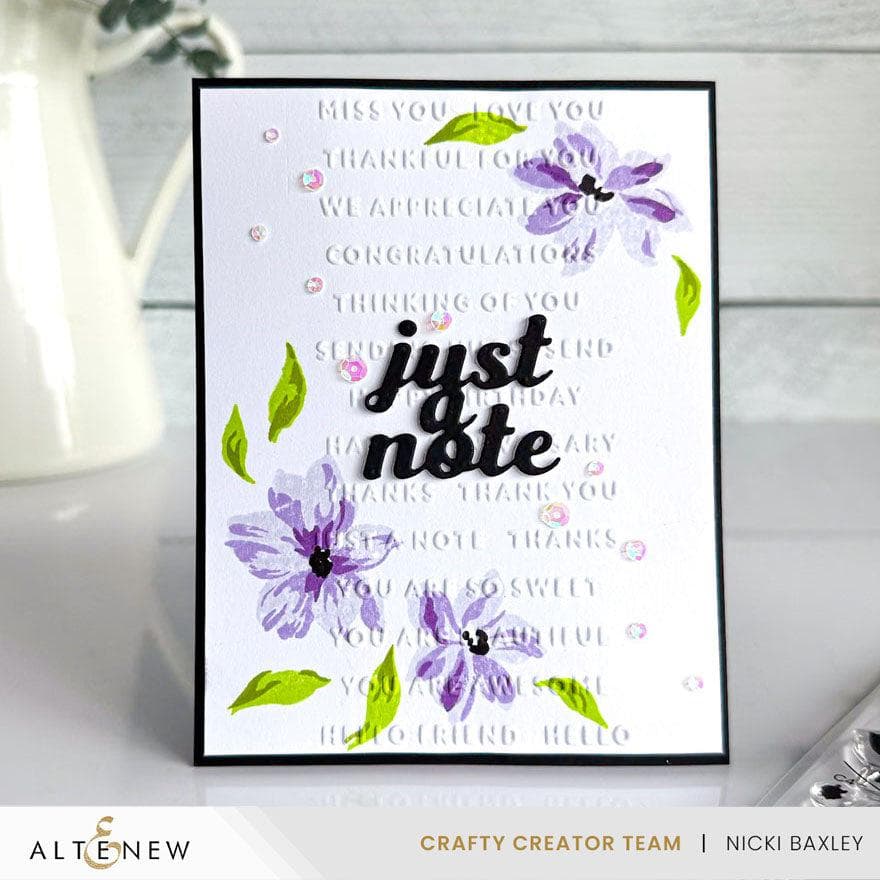 Mini Sentiments 3D Embossing folder