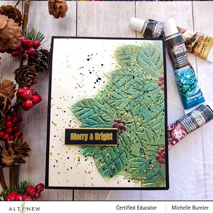 Part A-Glitz Art Craft Co.,LTD Embossing Folder Poinsettia Cluster 3D Embossing Folder