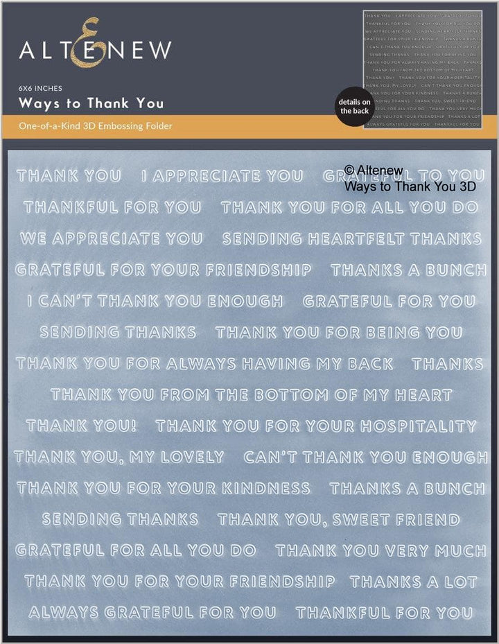 Ways to Thank You 3D Embossing Folder