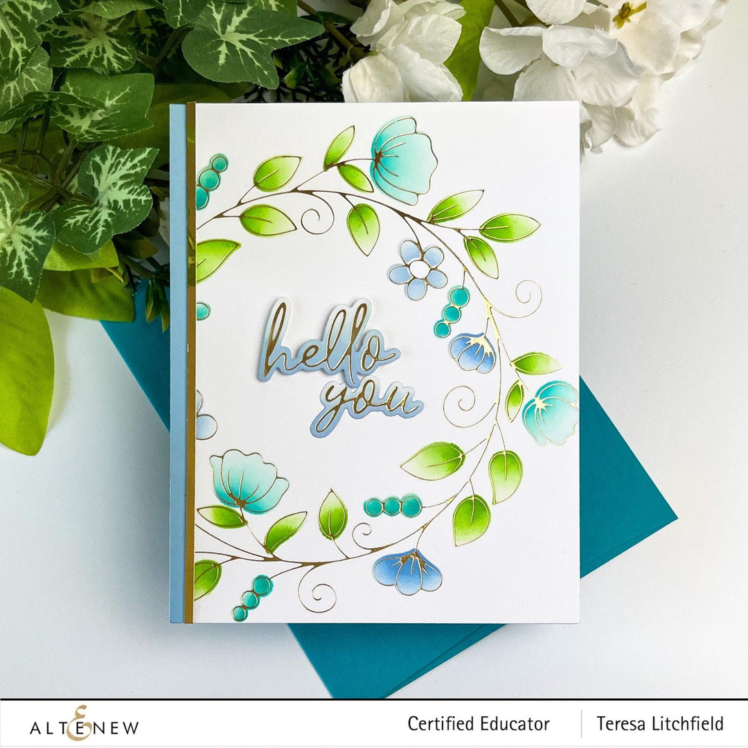 Part A-Glitz Art Craft Co.,LTD Hot Foil Plate Flower Wreath Hot Foil Plate
