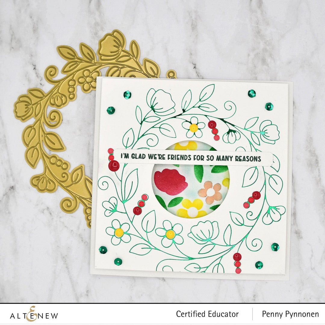 Part A-Glitz Art Craft Co.,LTD Hot Foil Plate Flower Wreath Hot Foil Plate