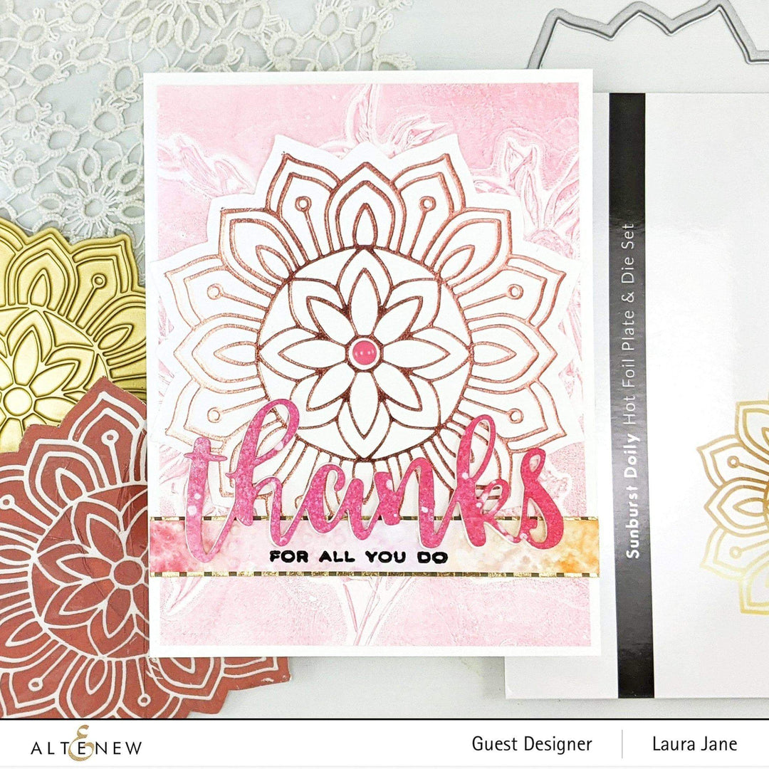 Part A-Glitz Art Craft Co.,LTD Hot Foil Plate Sunburst Doily Hot Foil Plate & Die Set
