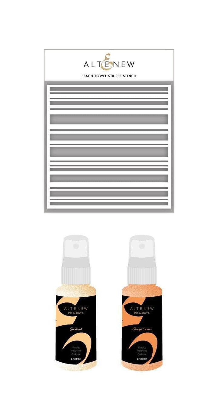 Altenew Ink Spray & Stencil Bundle Beach Towel Stripes Stencil & Ink Spray Bundle