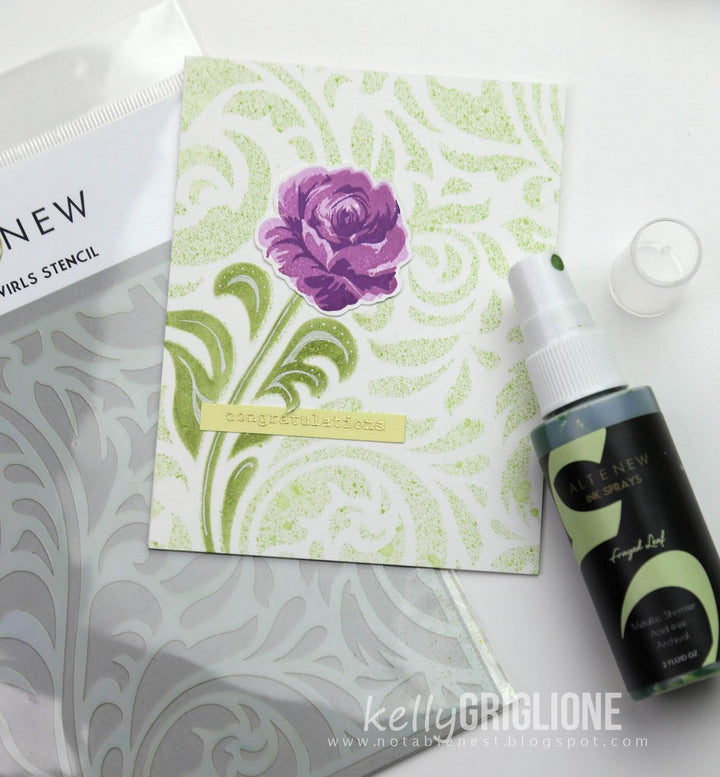 Altenew Ink Spray & Stencil Bundle Elegant Swirls Stencil & Ink Spray Bundle