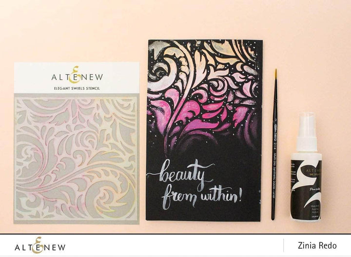 Altenew Ink Spray & Stencil Bundle Elegant Swirls Stencil & Ink Spray Bundle