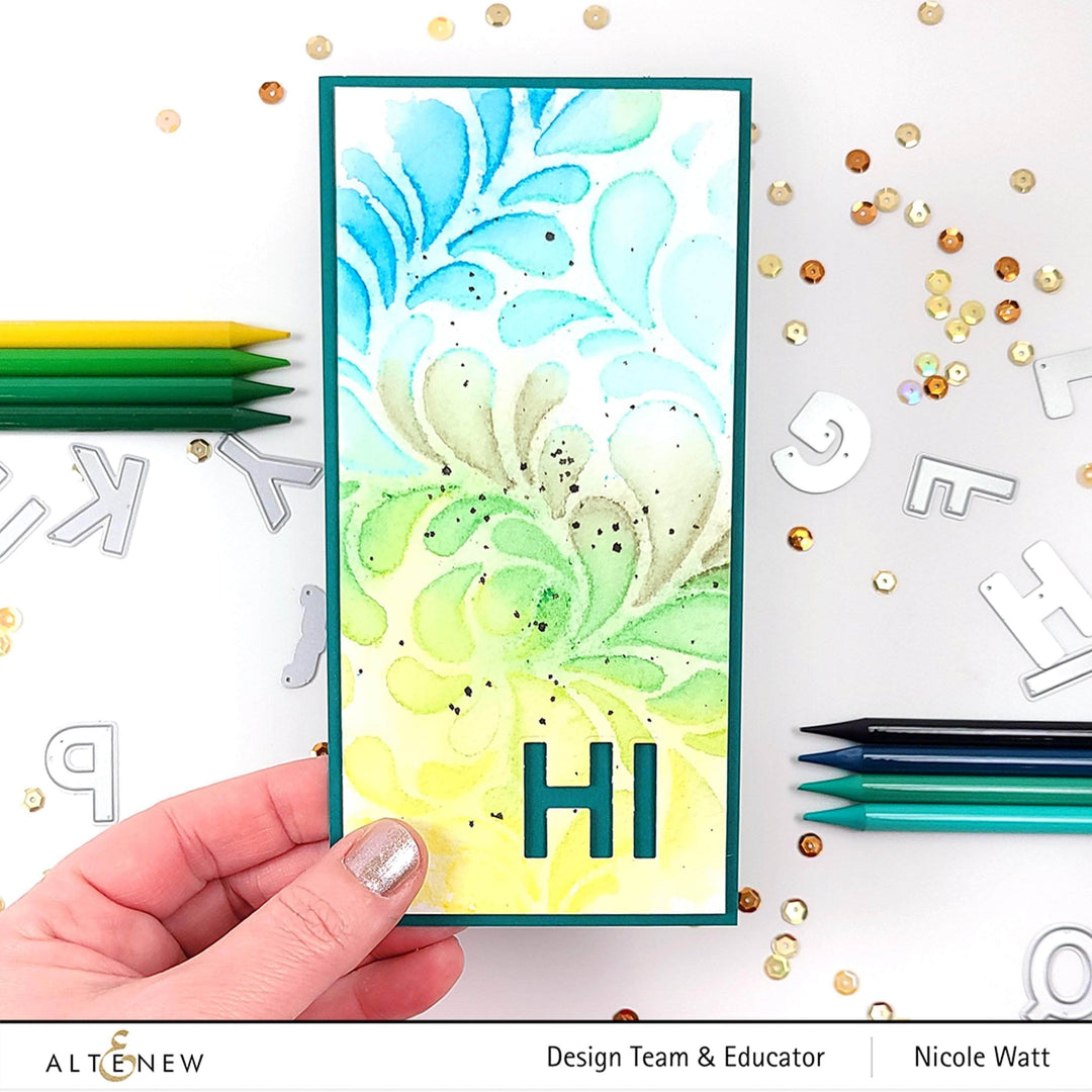Altenew Ink Spray & Stencil Bundle Flowing Drops Stencil & Ink Spray Bundle