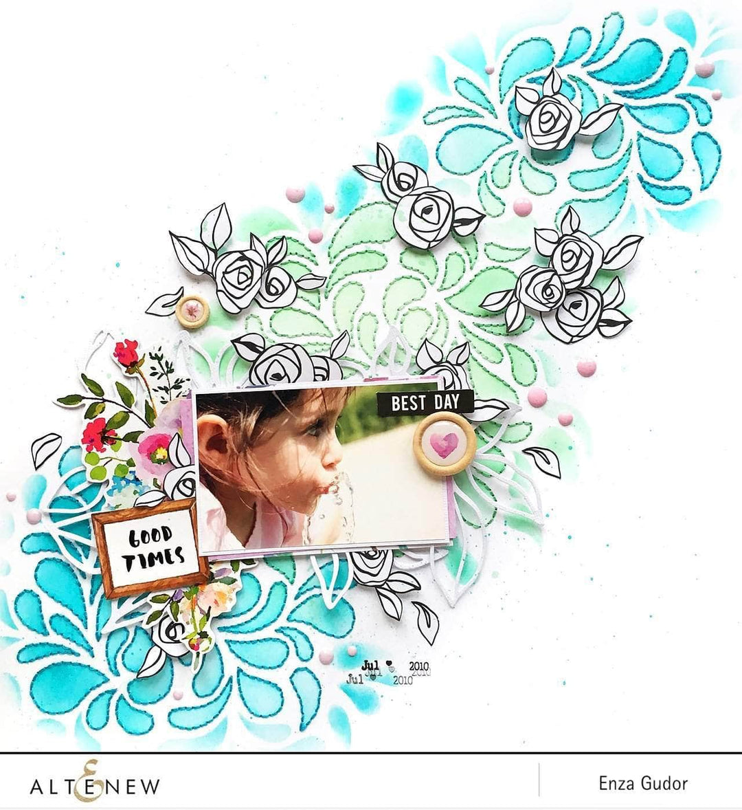 Altenew Ink Spray & Stencil Bundle Flowing Drops Stencil & Ink Spray Bundle