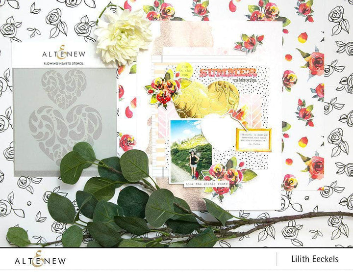 Altenew Ink Spray & Stencil Bundle Flowing Hearts Stencil & Ink Spray Bundle