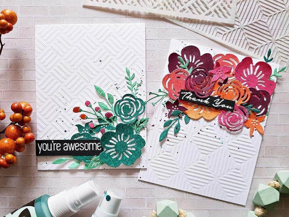 Altenew Ink Spray & Stencil Bundle Square Weave Pattern Stencil & Ink Spray Bundle