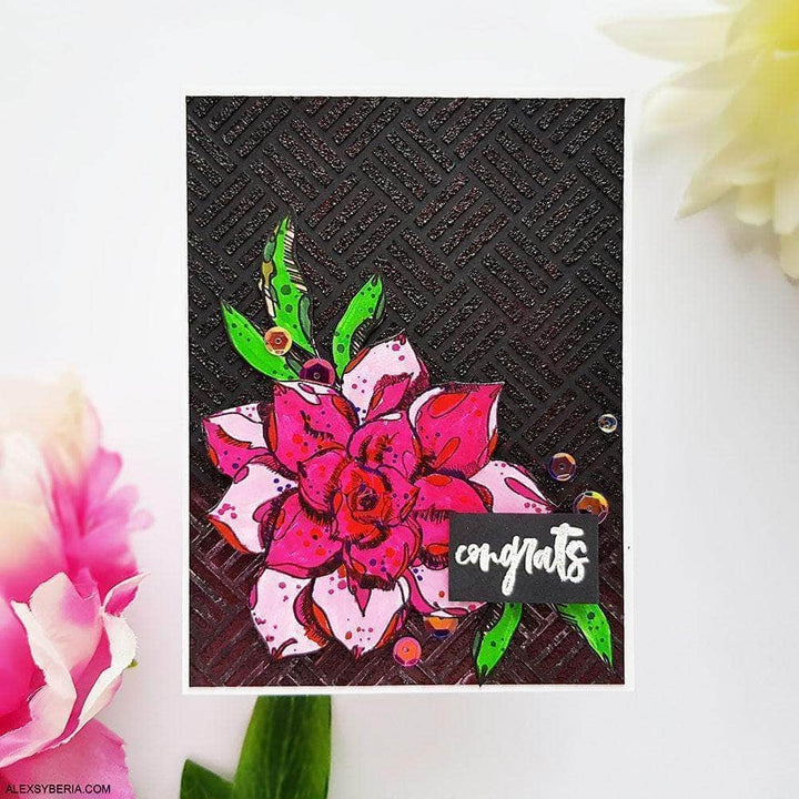 Altenew Ink Spray & Stencil Bundle Square Weave Pattern Stencil & Ink Spray Bundle