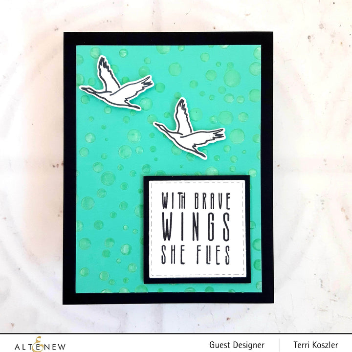 Altenew Ink Spray & Stencil Bundle Tiny Bubbles and Sketched Lines Stencils w/ Ocean Waves Ink Spray Bundle