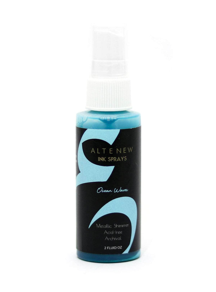 Altenew Ink Spray & Stencil Bundle Tiny Bubbles and Sketched Lines Stencils w/ Ocean Waves Ink Spray Bundle