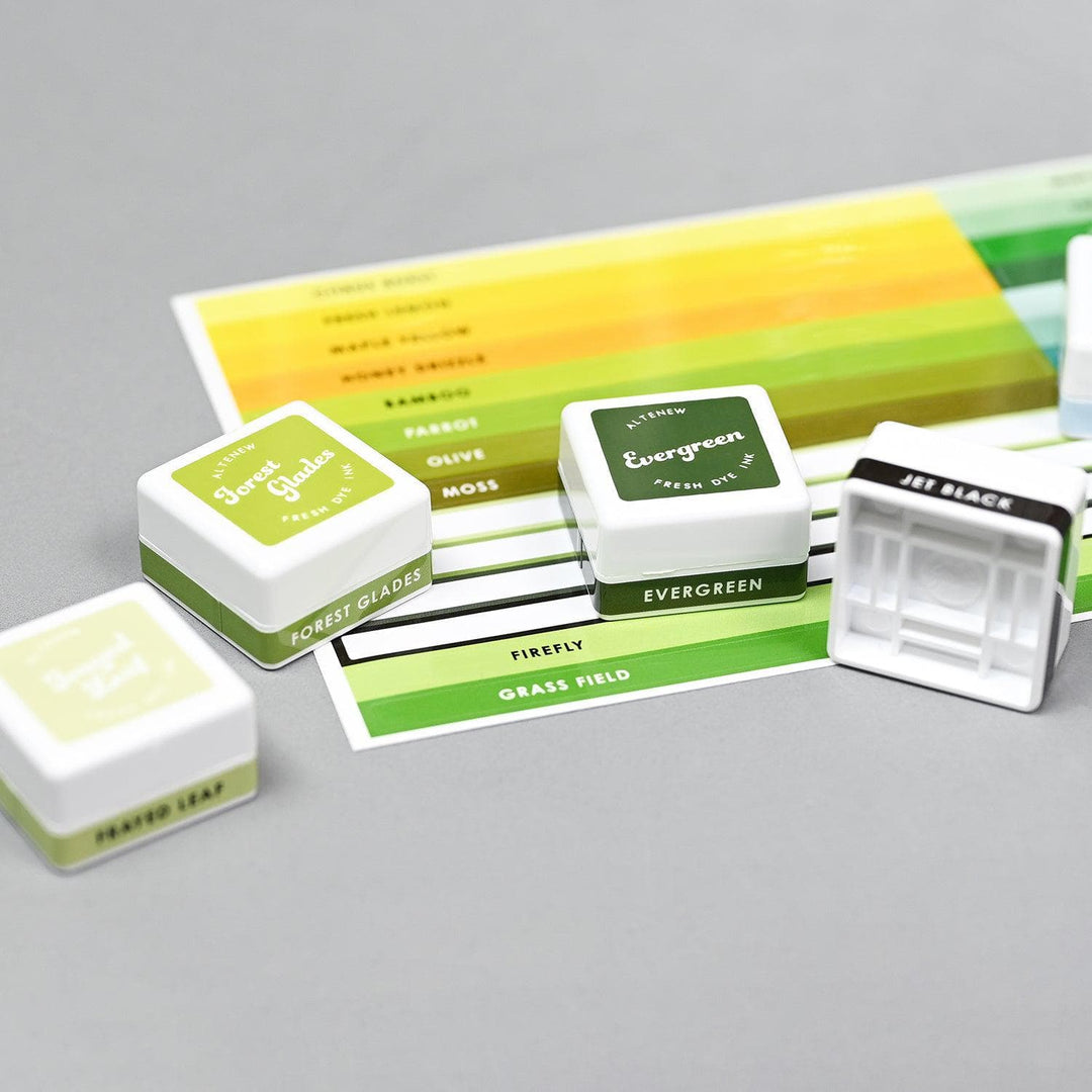 Misil Craft Decals Mini Ink Cube Label Set - All Crisp Dye Ink Colors (6 Sheets)