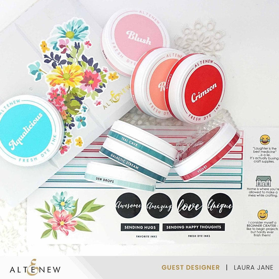 Round Ink Pads Label Set - 20 Fresh Dye Ink Bundle