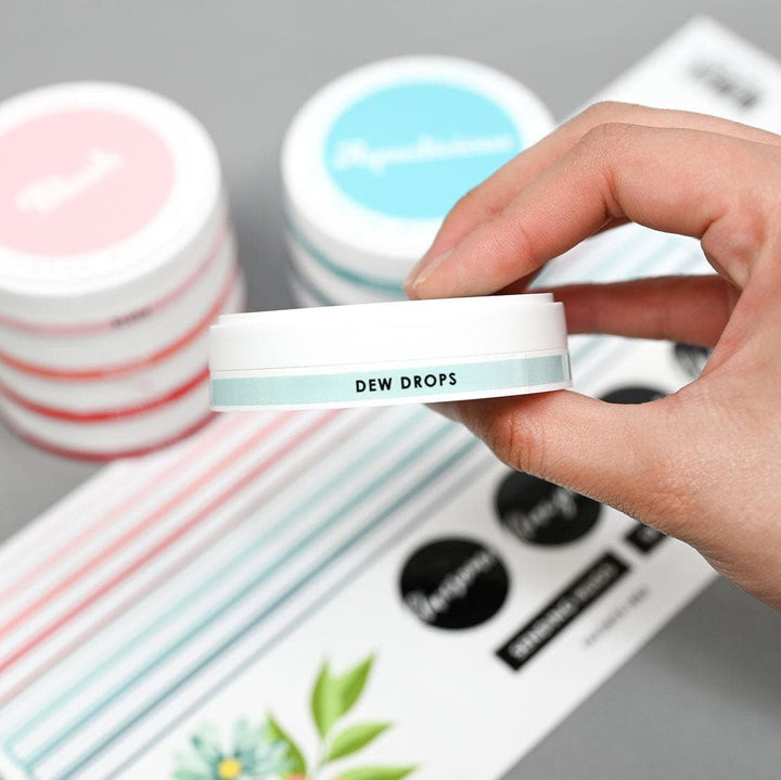 Round Ink Pads Label Set - 20 Fresh Dye Ink Bundle