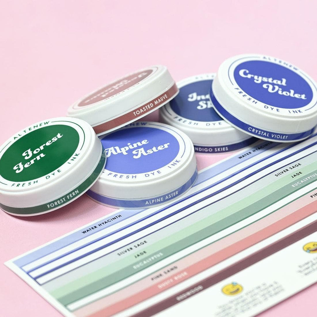 Round Ink Pads Label Set - 20 Fresh Dye Ink Bundle
