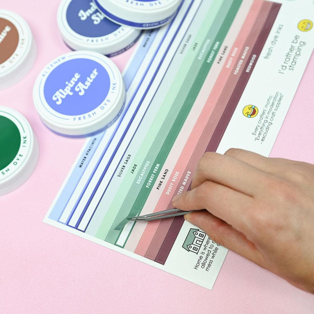 Round Ink Pads Label Set - 20 Fresh Dye Ink Bundle