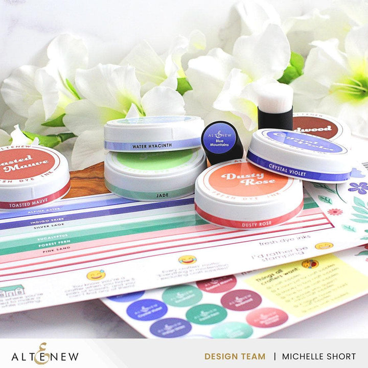 Round Ink Pads Label Set - ChromaBloom Delights Fresh Dye Ink Bundle