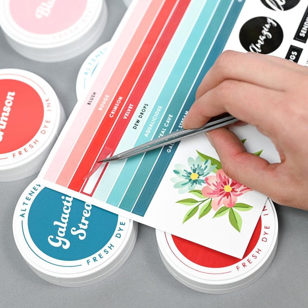 Round Ink Pads Label Set - ChromaBloom Delights Fresh Dye Ink Bundle
