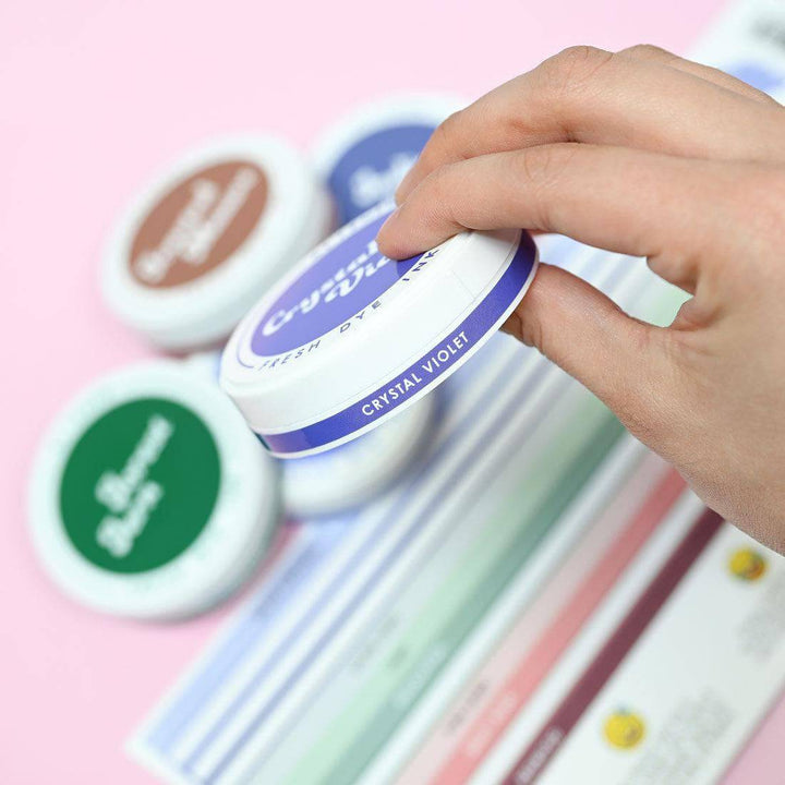 Round Ink Pads Label Set - ChromaBloom Delights Fresh Dye Ink Bundle