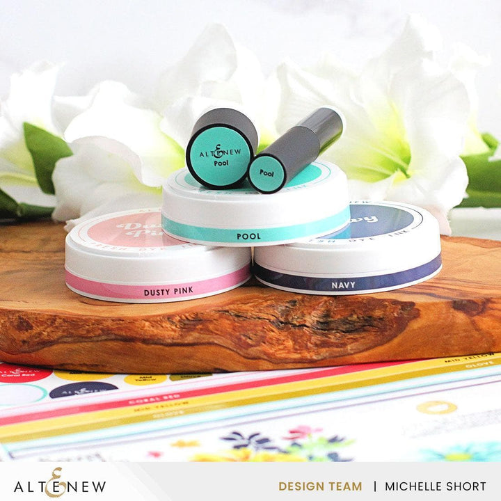 Round Ink Pads Label Set - Colorful Charisma Fresh Dye Ink Bundle