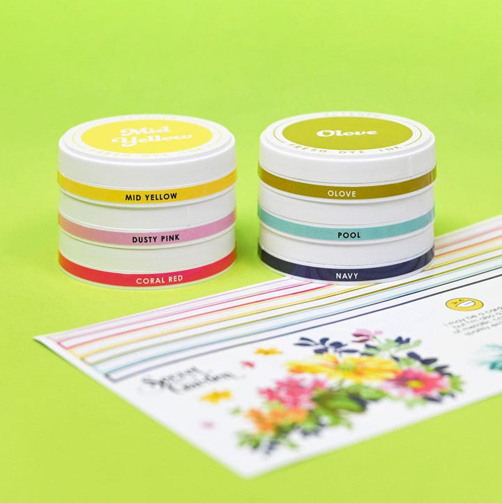 Round Ink Pads Label Set - Colorful Charisma Fresh Dye Ink Bundle