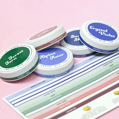 Round Ink Pads Label Set - Colorful Charisma Fresh Dye Ink Bundle