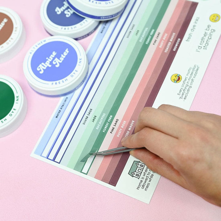 Round Ink Pads Label Set - Colorful Charisma Fresh Dye Ink Bundle