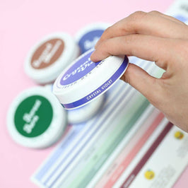 Round Ink Pads Label Set - Colorful Charisma Fresh Dye Ink Bundle