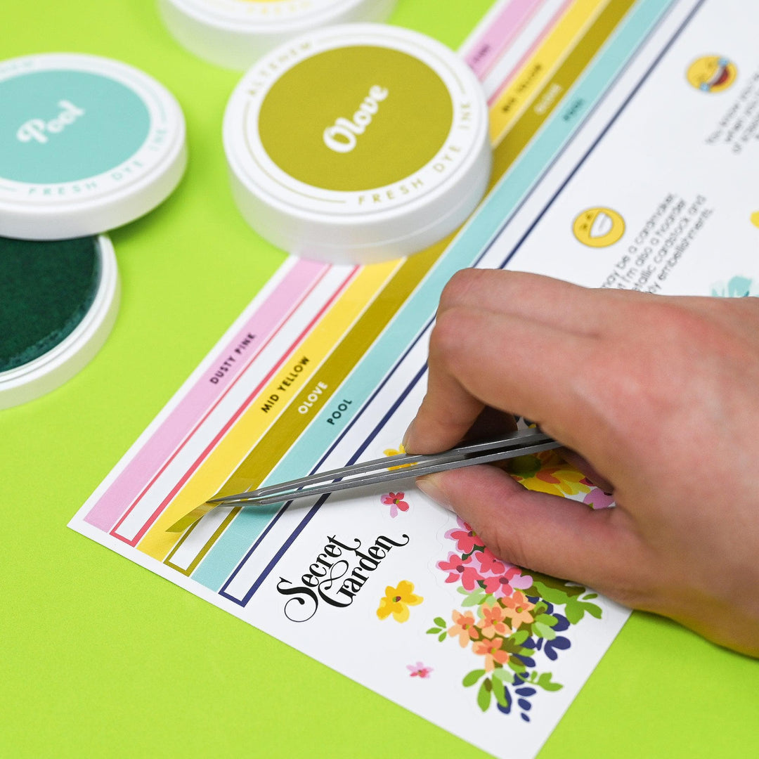 Misil Craft Decals Round Ink Pads Label Set - Deco Garden