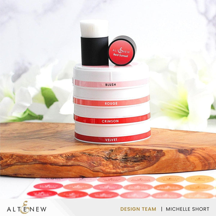 Misil Craft Decals Round Ink Pads Label Set - Red Sunset, Sweet Dreams