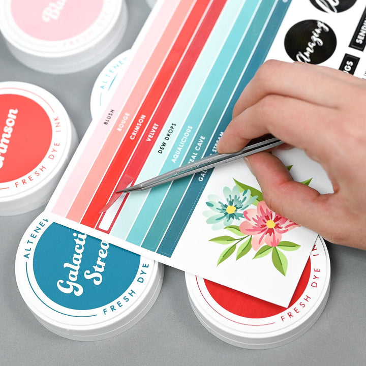 Misil Craft Decals Round Ink Pads Label Set - Red Sunset, Sweet Dreams
