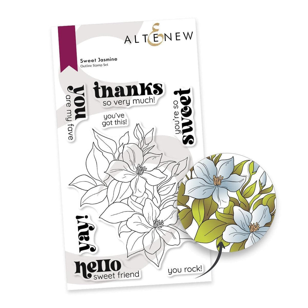 Artist Alcohol Markers Set L & Sweet Jasmine Stamp Set Bundle