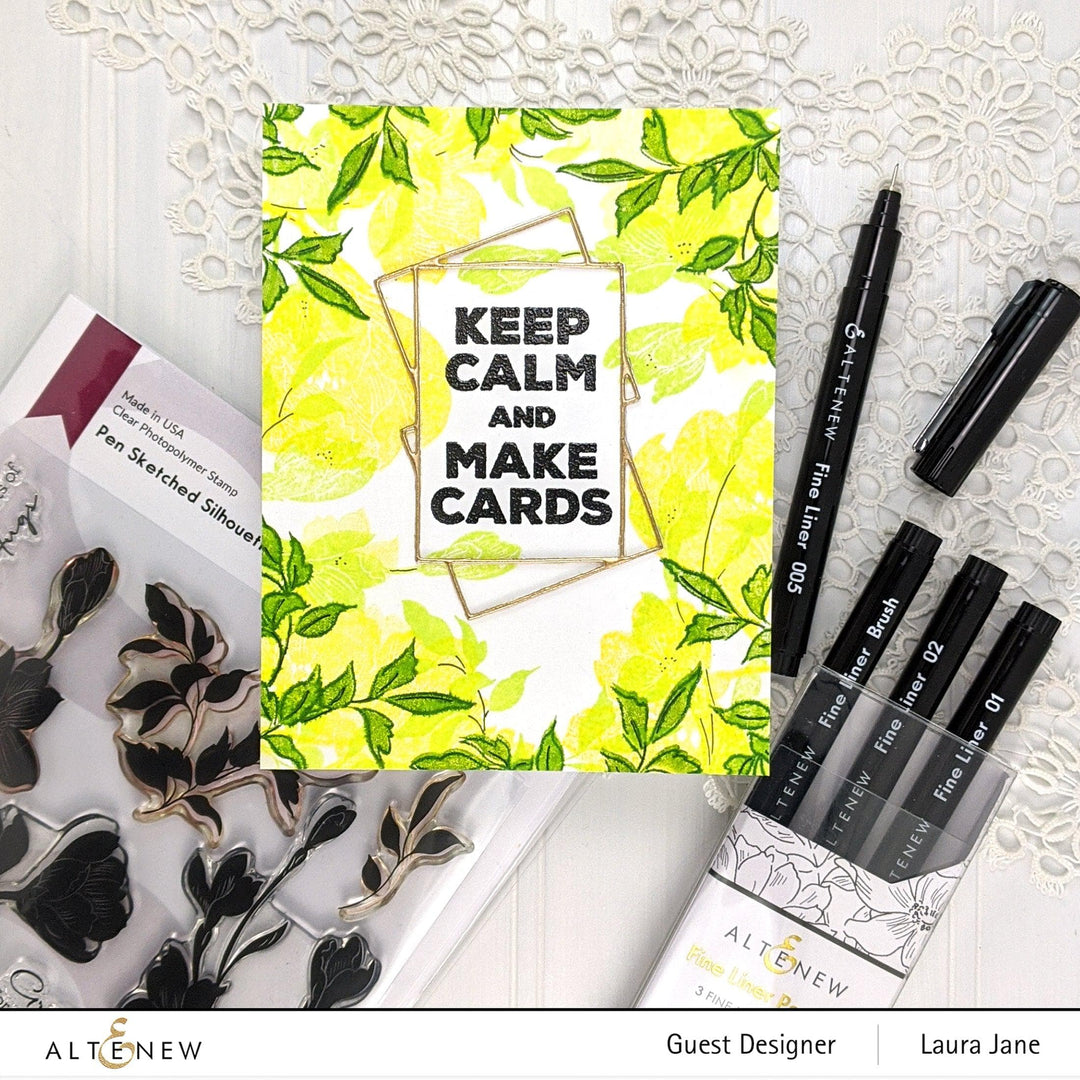 Altenew Stamp & Die Bundle Pen Sketched Silhouette Stamp & Die Bundle
