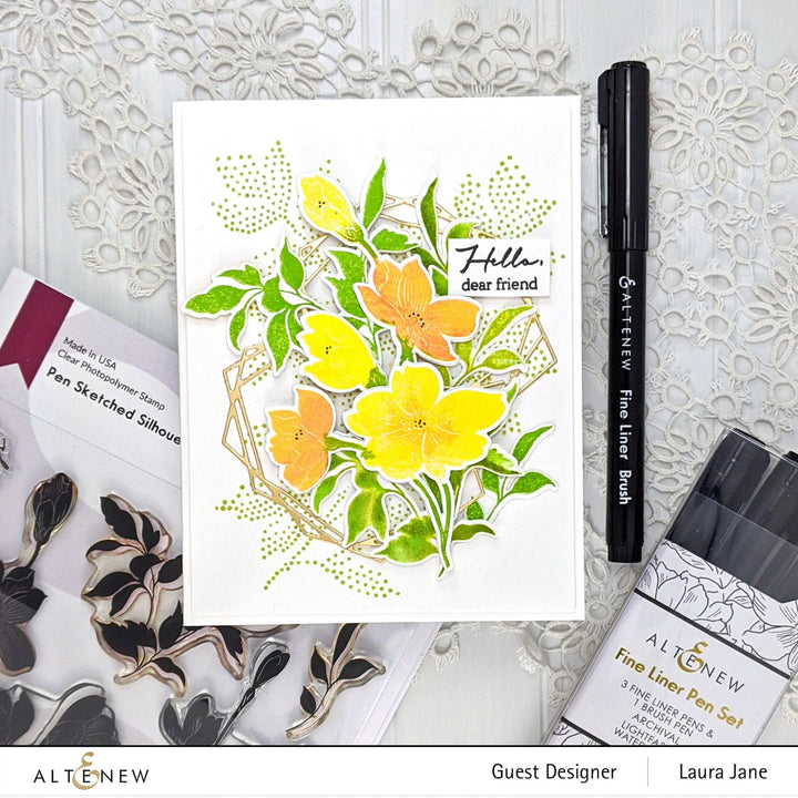 Altenew Stamp & Die Bundle Pen Sketched Silhouette Stamp & Die Bundle