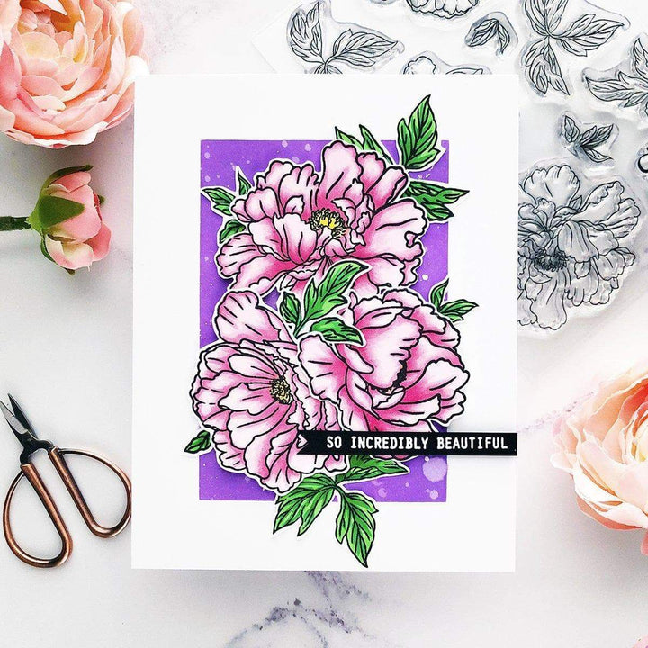 Altenew Stamp & Die & Stencil Bundle Beautiful Peony Stamp & Die & Mask Stencil Bundle