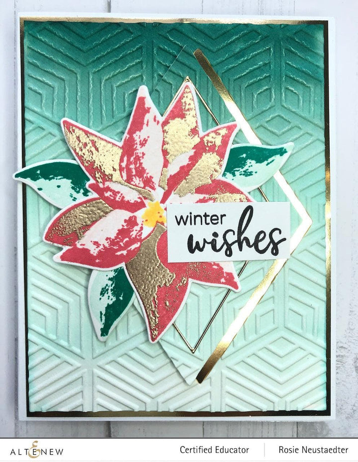 Altenew Stamp & Die & Stencil Bundle Dry Brush Poinsettia Stamp & Die & Stencil Bundle