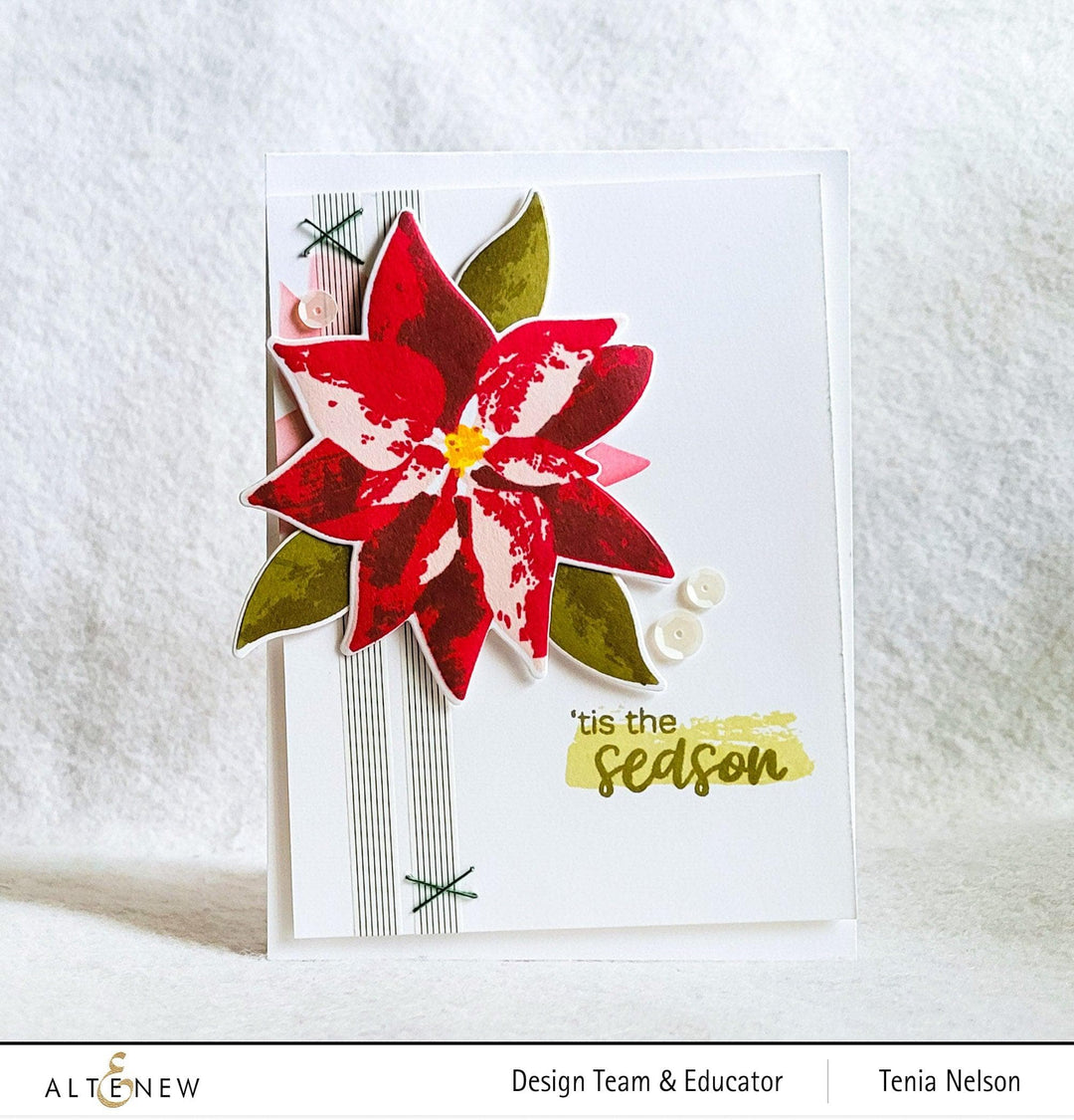 Altenew Stamp & Die & Stencil Bundle Dry Brush Poinsettia Stamp & Die & Stencil Bundle