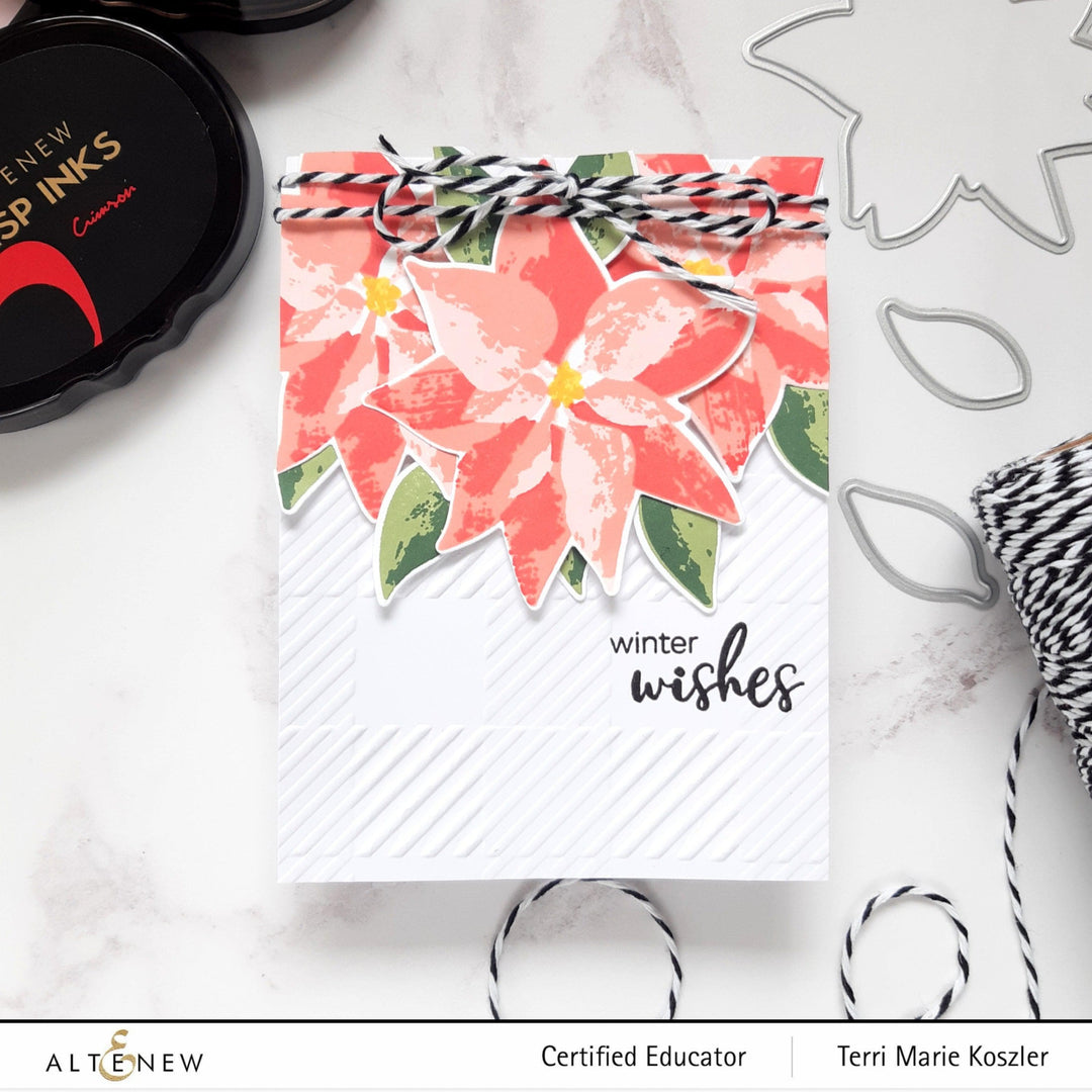 Altenew Stamp & Die & Stencil Bundle Dry Brush Poinsettia Stamp & Die & Stencil Bundle