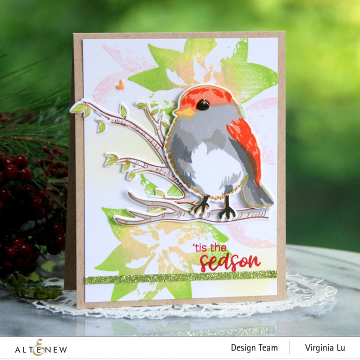 Altenew Stamp & Die & Stencil Bundle Dry Brush Poinsettia Stamp & Die & Stencil Bundle