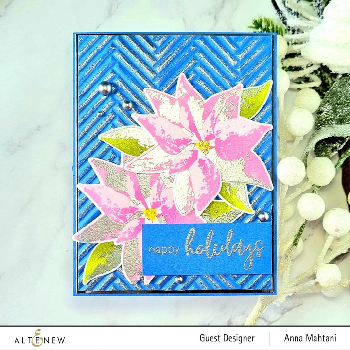 Altenew Stamp & Die & Stencil Bundle Dry Brush Poinsettia Stamp & Die & Stencil Bundle