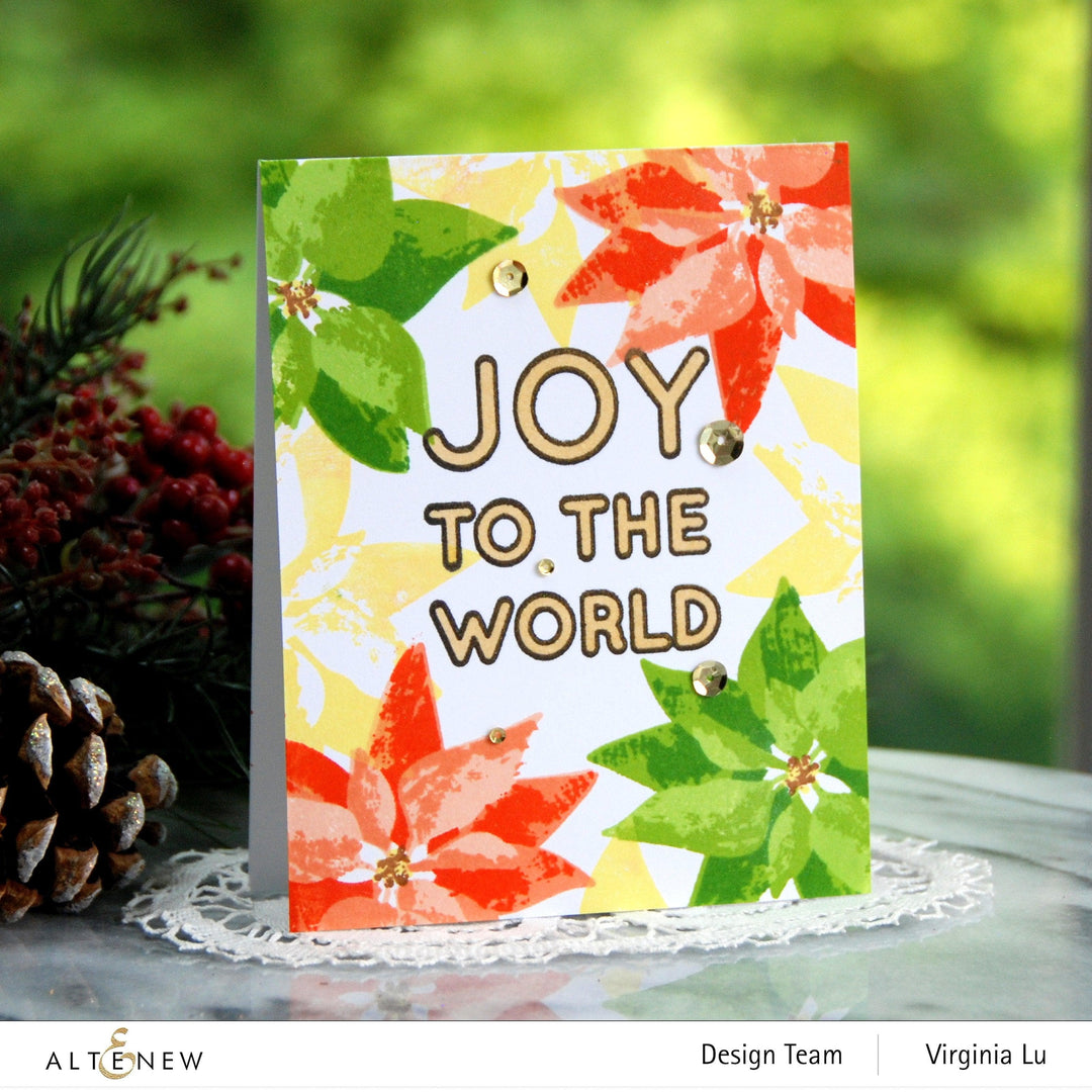 Altenew Stamp & Die & Stencil Bundle Dry Brush Poinsettia Stamp & Die & Stencil Bundle