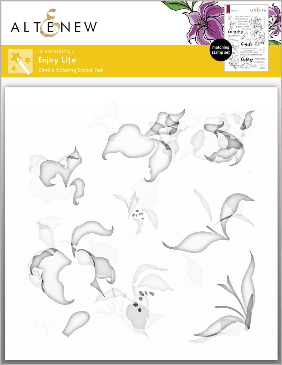 Altenew Stamp & Die & Stencil Bundle Enjoy Life Stamp & Die & Stencil Bundle