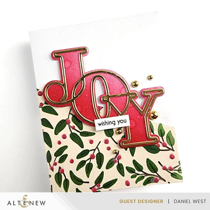 Altenew Stamp & Die & Stencil Bundle Linear Life Poinsettias