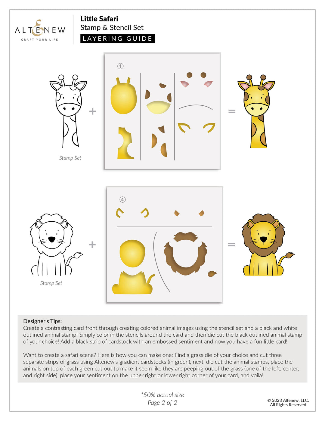 Altenew Stamp & Die & Stencil Bundle Little Safari